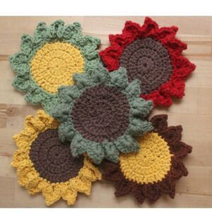 Set of 5 Crocheted Coasters